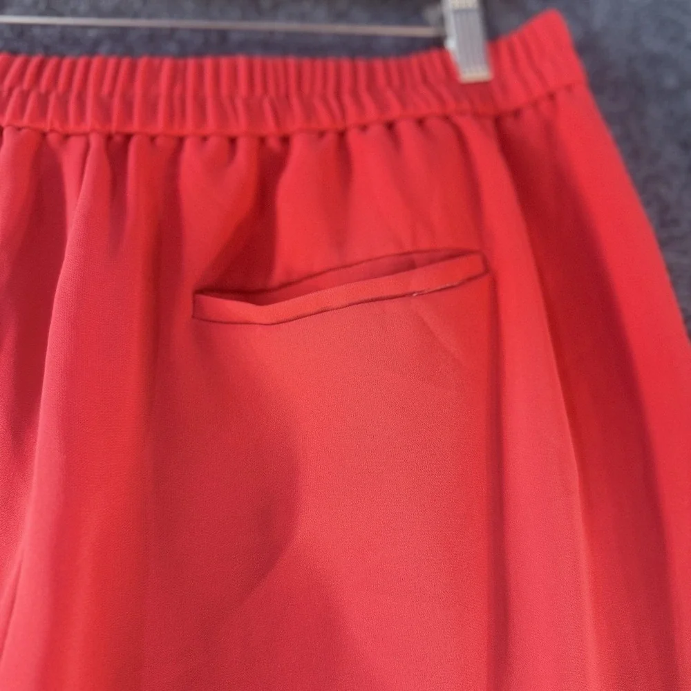 J.Crew Womens Red Pull On Jogger‎ Pants Size 14 Zip Pocket Career Casual Dressy